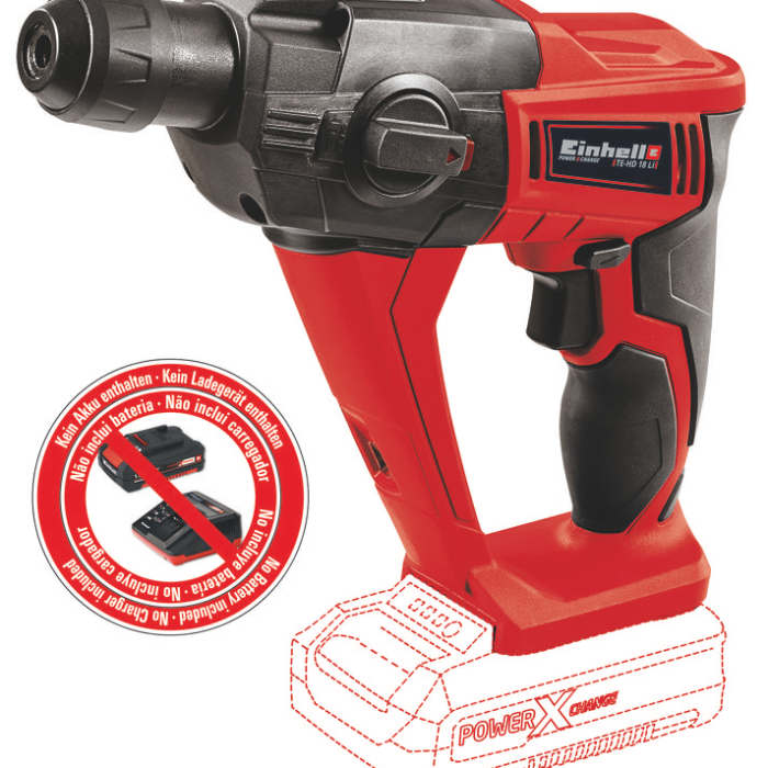 Akumuliatorinio perforatoriaus EINHELL TE-HD 18, 18 V, Li-ion